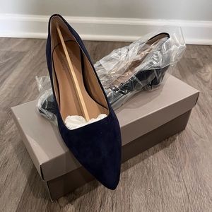 NWT Franco Sarto Blue Suede Heels (Size 8)